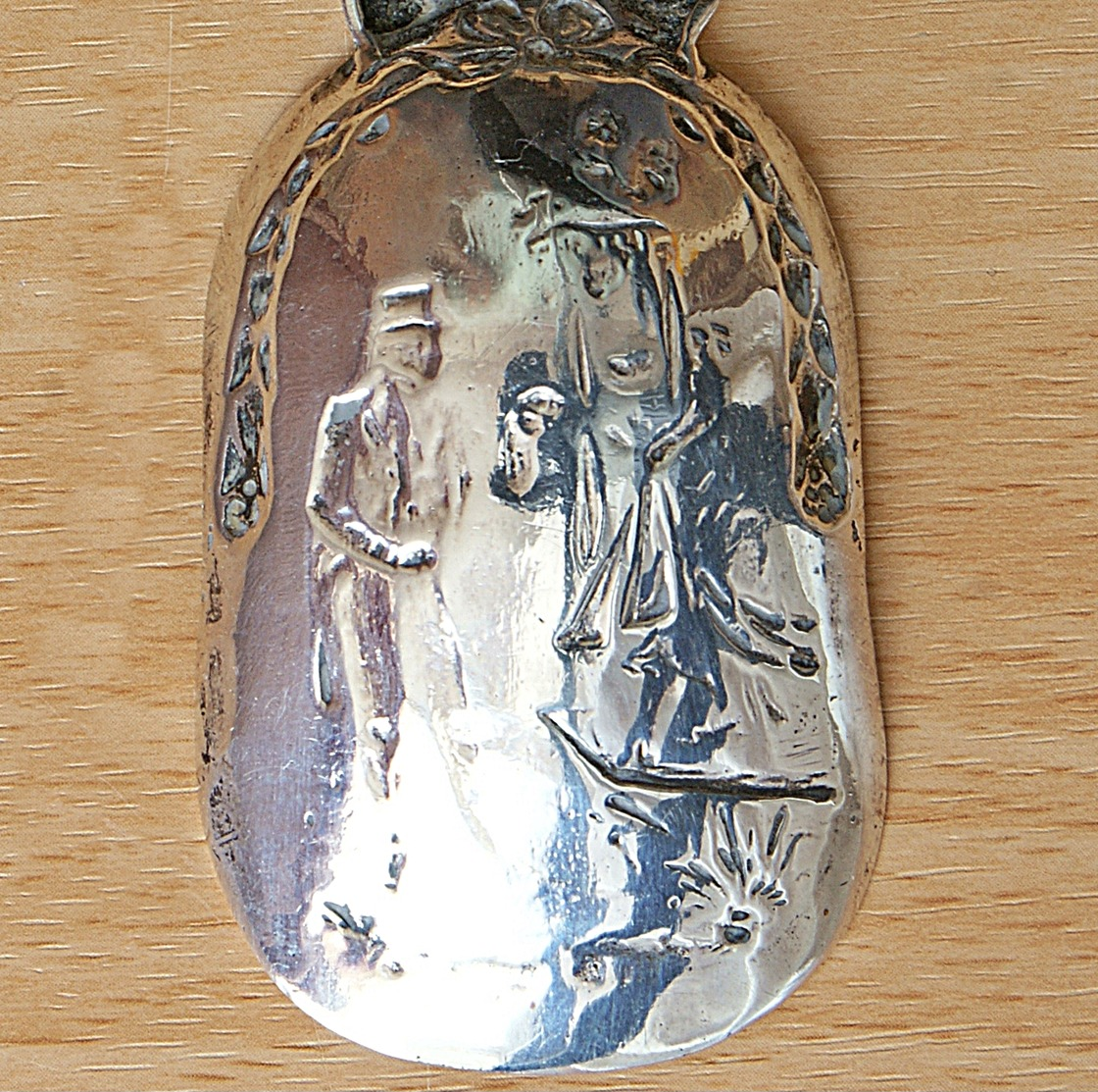 Berthold Mueller Silver Tea Caddy Spoon - Hanau UK Import silver - German Silver 1890 - 1909.