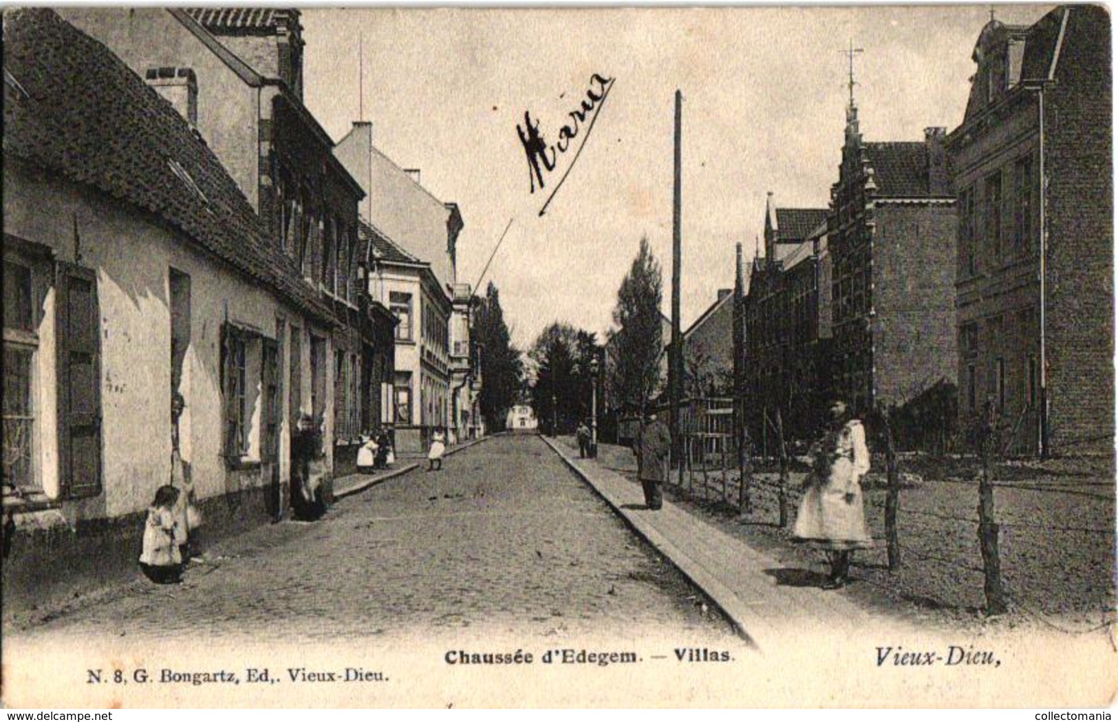 1 Oude Postkaart  MORTSEL   Oude God  Edegemse Steenweg    Villas 1905  Uitg. Bongartz  N°8 - Mortsel