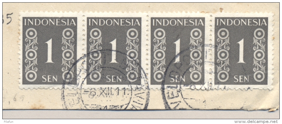 Nederlands Indië - 1949 - 10 Zegels - Ned Indie En Indonesia Op LP-cover Van KB VELDPOST BATAVIA/1 Naar Boskoop / NL - Nederlands-Indië
