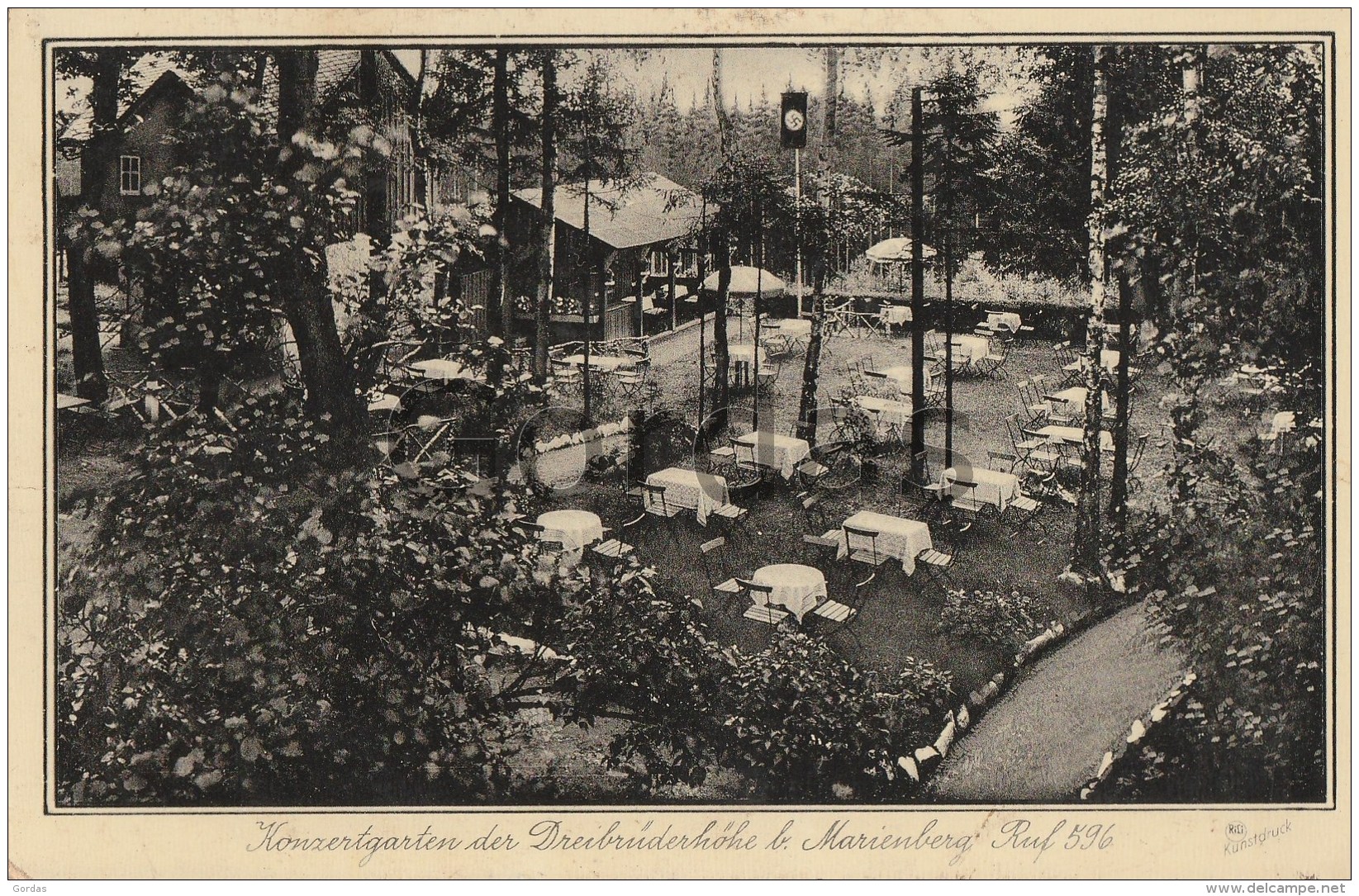 Germany - Konzetgarten Der Dreibruderhohe Bei Marienberg - Nazi Flag - Marienberg