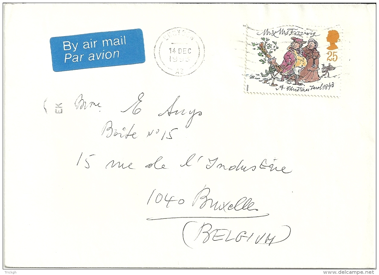 UK 1993 Croydon &gt;&gt; Bruxelles B / Christmas - Lettres & Documents