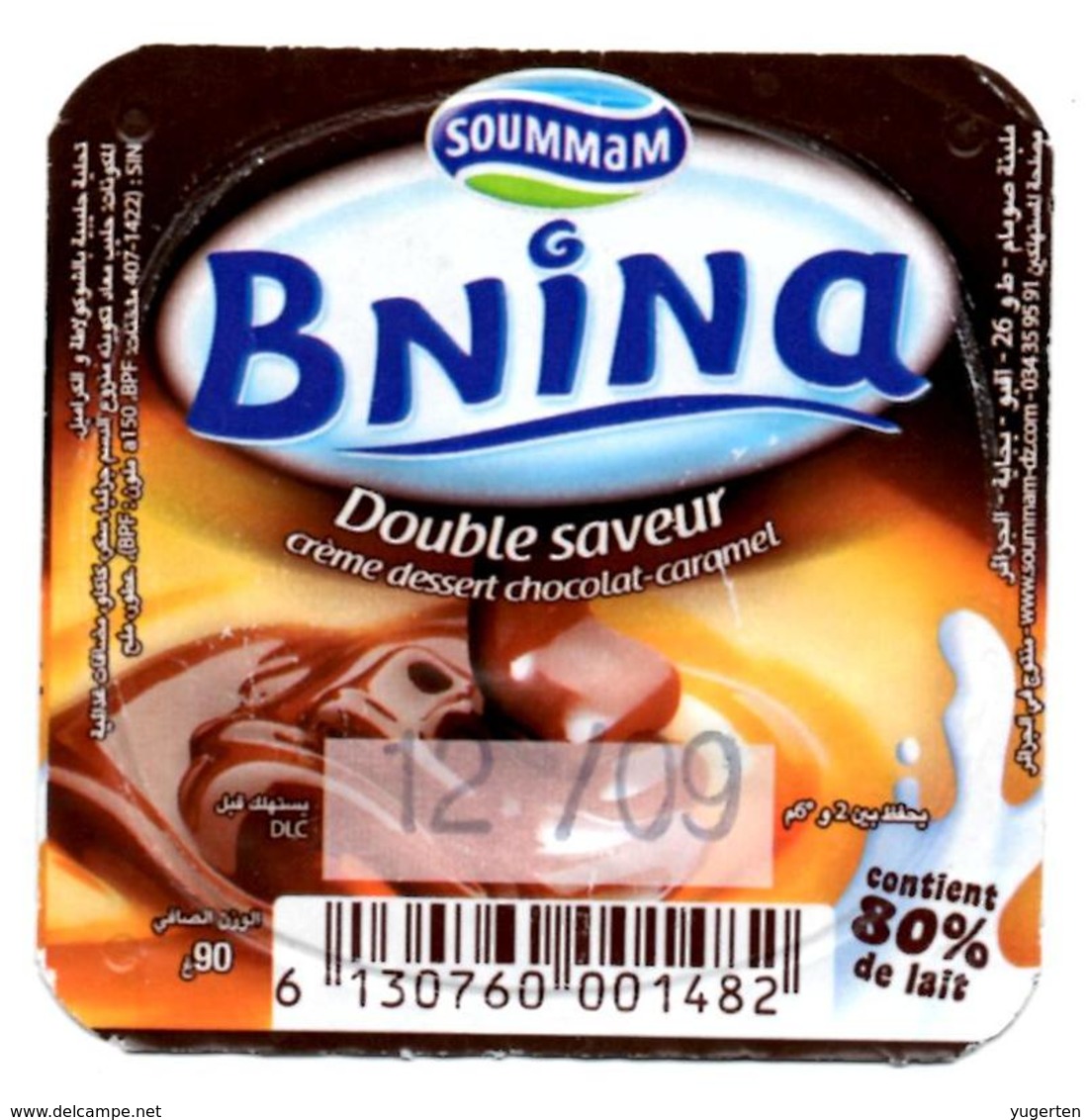 Opercule Cover Crème Dessert " Soummam " BNINA Caramel Chocolat Custard New Design - Opercules De Lait