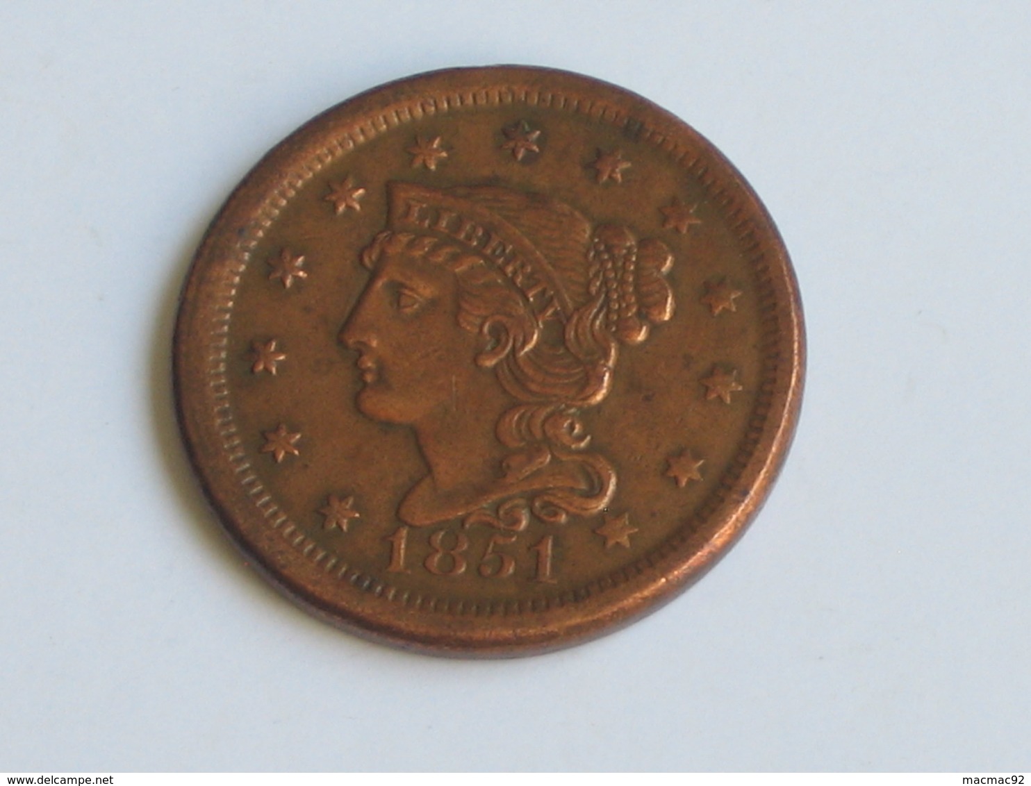 1 Cent 1851 Braided Hair Cent - United States Of AMERICA - Etats-unis - USA  *** EN ACHAT IMMEDIAT  *** - 1840-1857: Braided Hair (Capelli Intrecciati)