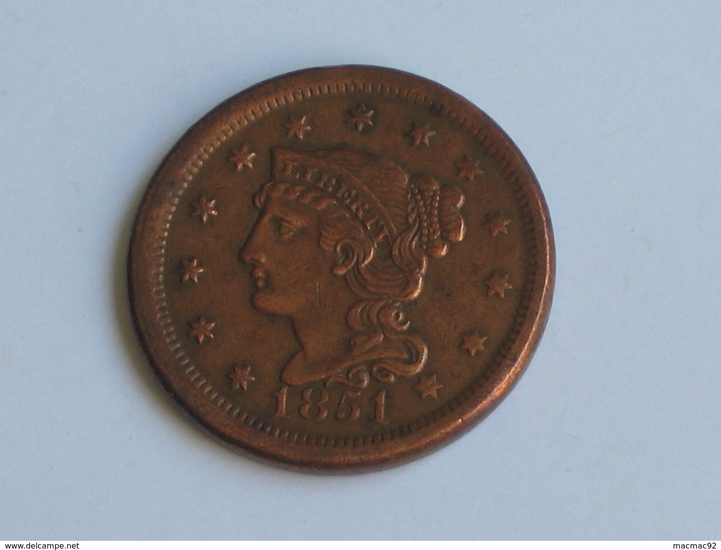 1 Cent 1851 Braided Hair Cent - United States Of AMERICA - Etats-unis - USA  *** EN ACHAT IMMEDIAT  *** - 1840-1857: Braided Hair