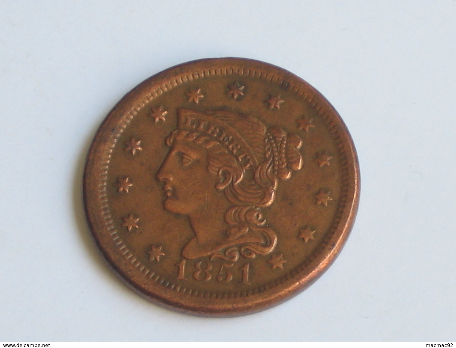 1 Cent 1851 Braided Hair Cent - United States Of AMERICA - Etats-unis - USA  *** EN ACHAT IMMEDIAT  *** - 1840-1857: Braided Hair