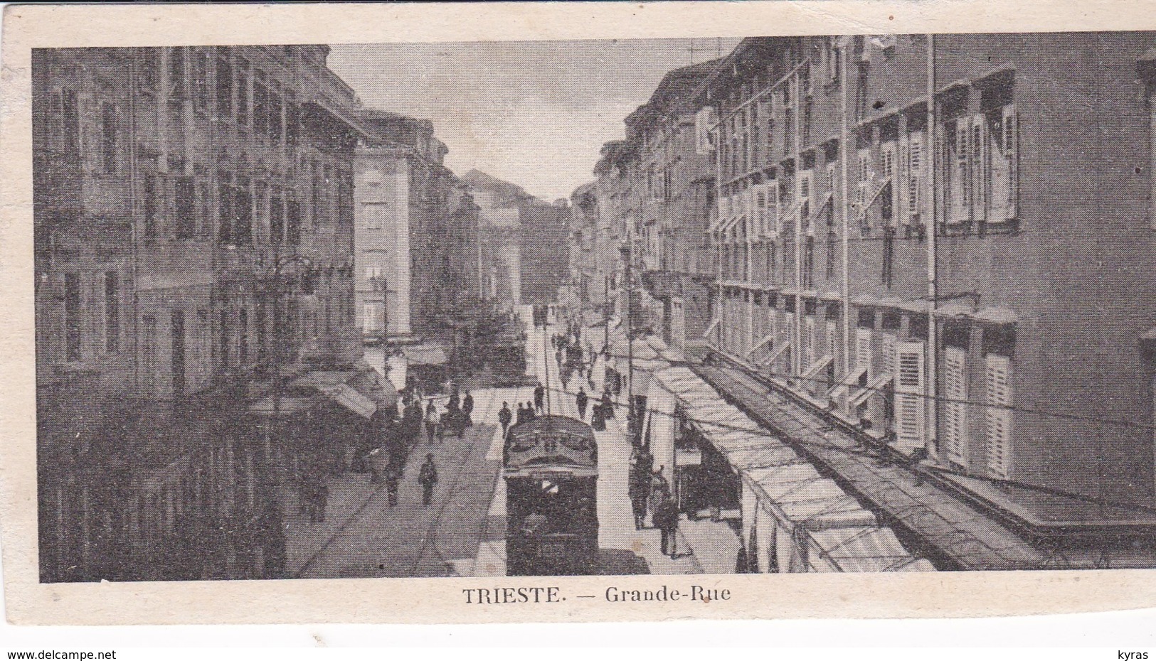 Cpa ( Petit Format ) 7x14 . ITALIE . TRIESTE. Grand Rue (Tramway N°103 ) - Trieste