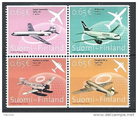 Finlande 2003 N°1607/1610 Neufs Avions - Nuevos