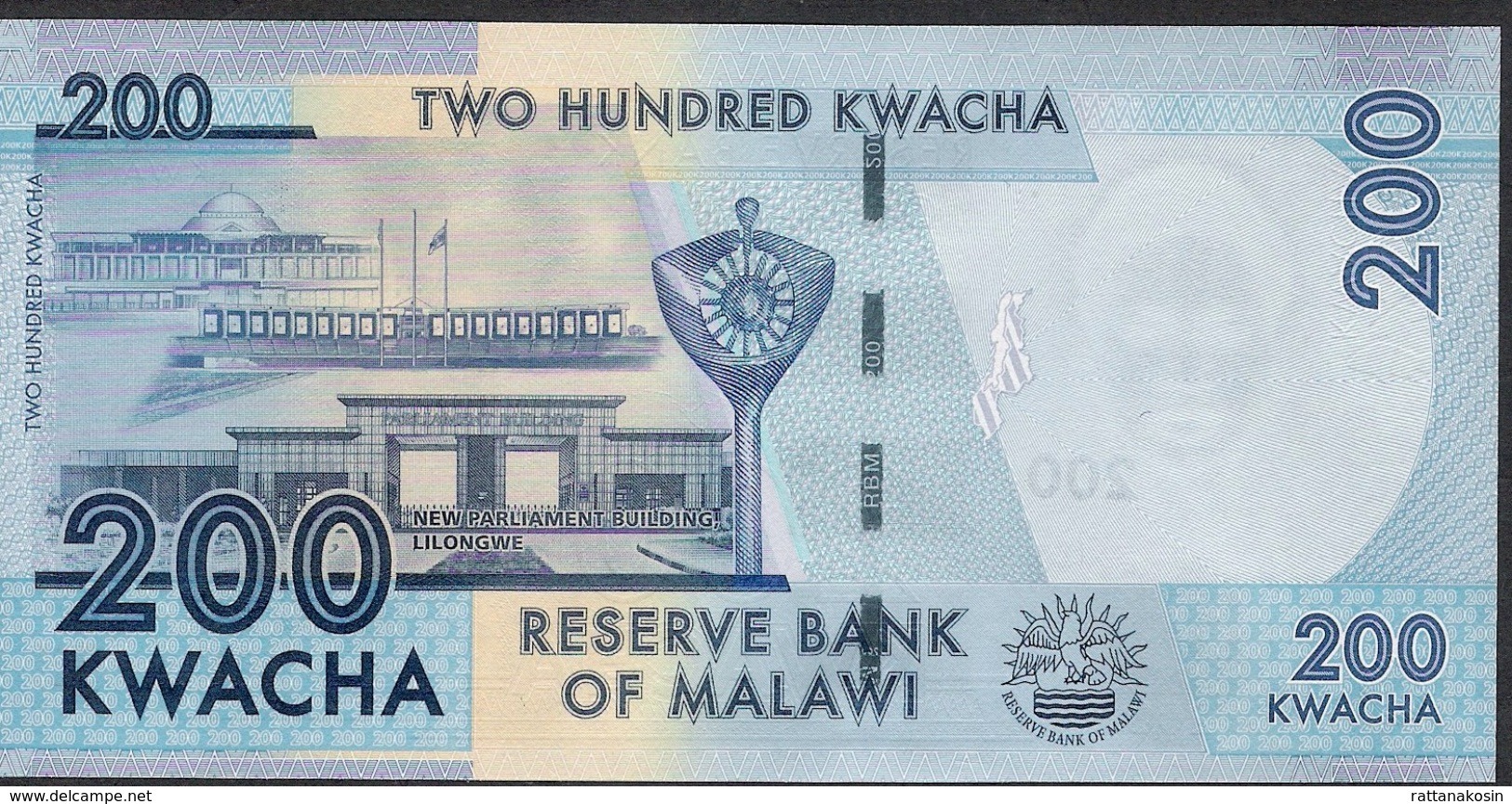 MALAWI P60c  200 KWACHA 2017 #AQ  UNC. - Malawi