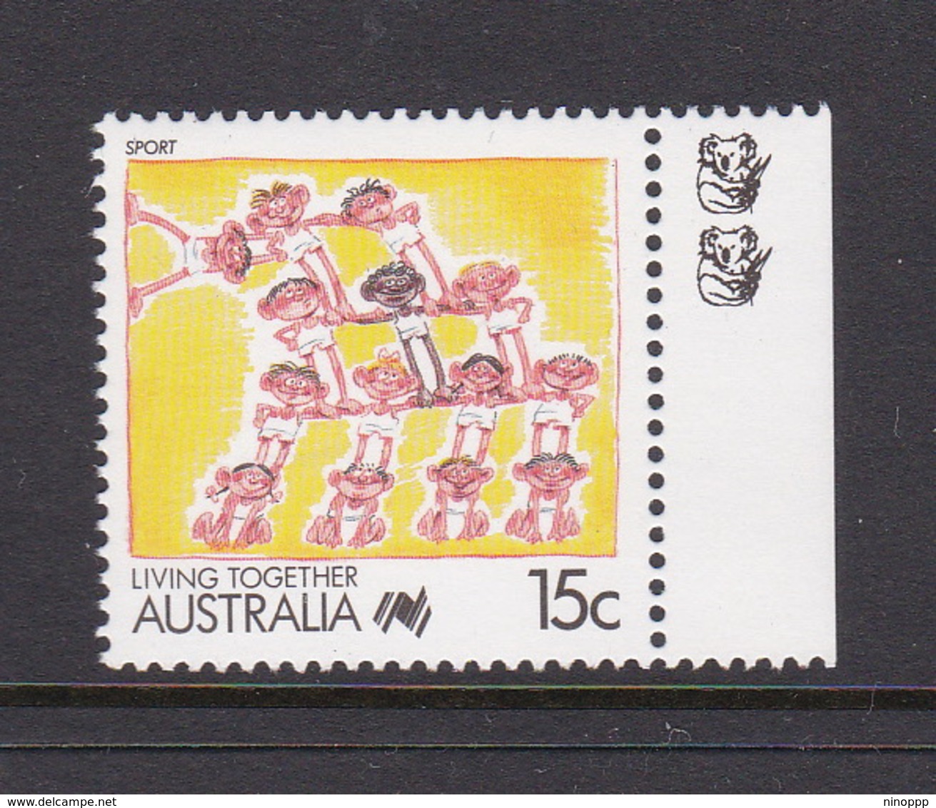 Australia ASC 1127b 1988 Living Together 15c Sport 2 Koalas,mint Never Hinged - Essais & Réimpressions