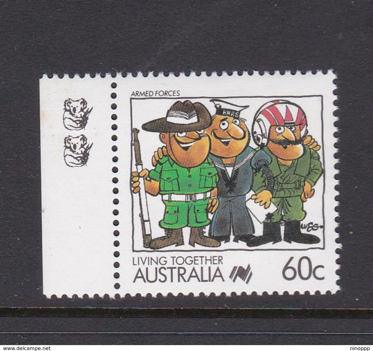 Australia ASC 1137a 1988 Living Together 260c Armed Forces 2 Koalas,mint Never Hinged - Essais & Réimpressions