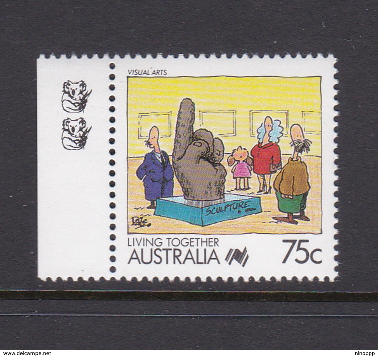 Australia ASC 1142a 1988 Living Together 75c Visual Arts 2 Koalas,mint Never Hinged - Essais & Réimpressions
