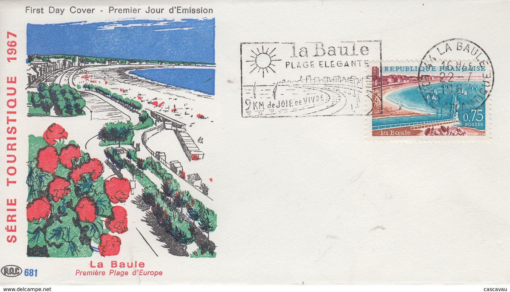 Enveloppe   FDC  Flamme   Du   1er   Jour    FRANCE   LA  BAULE    1967 - 1960-1969