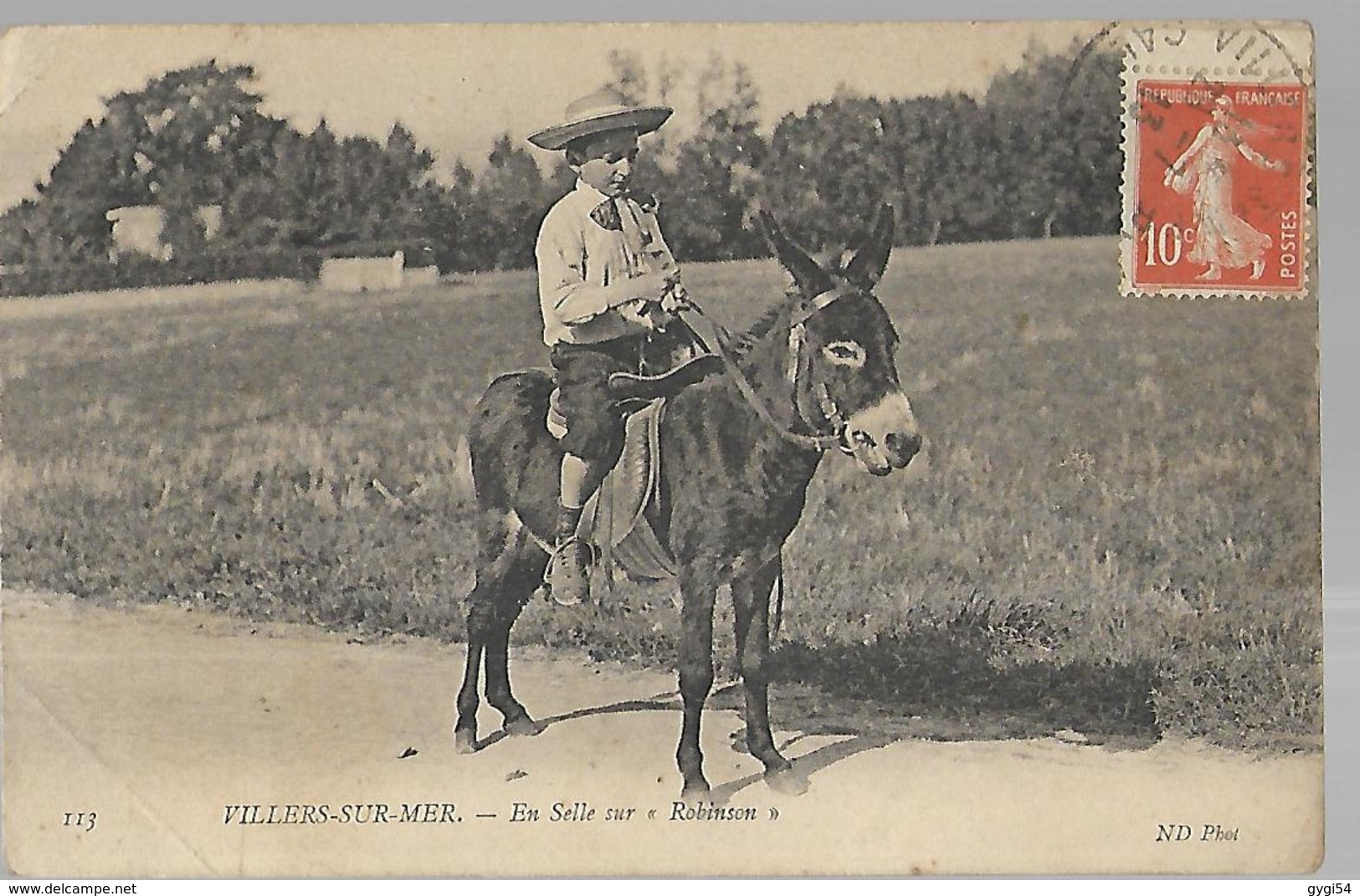 Villers Sur Mer   En Selle Sur Robinson  CPA 1913 - Villers Sur Mer