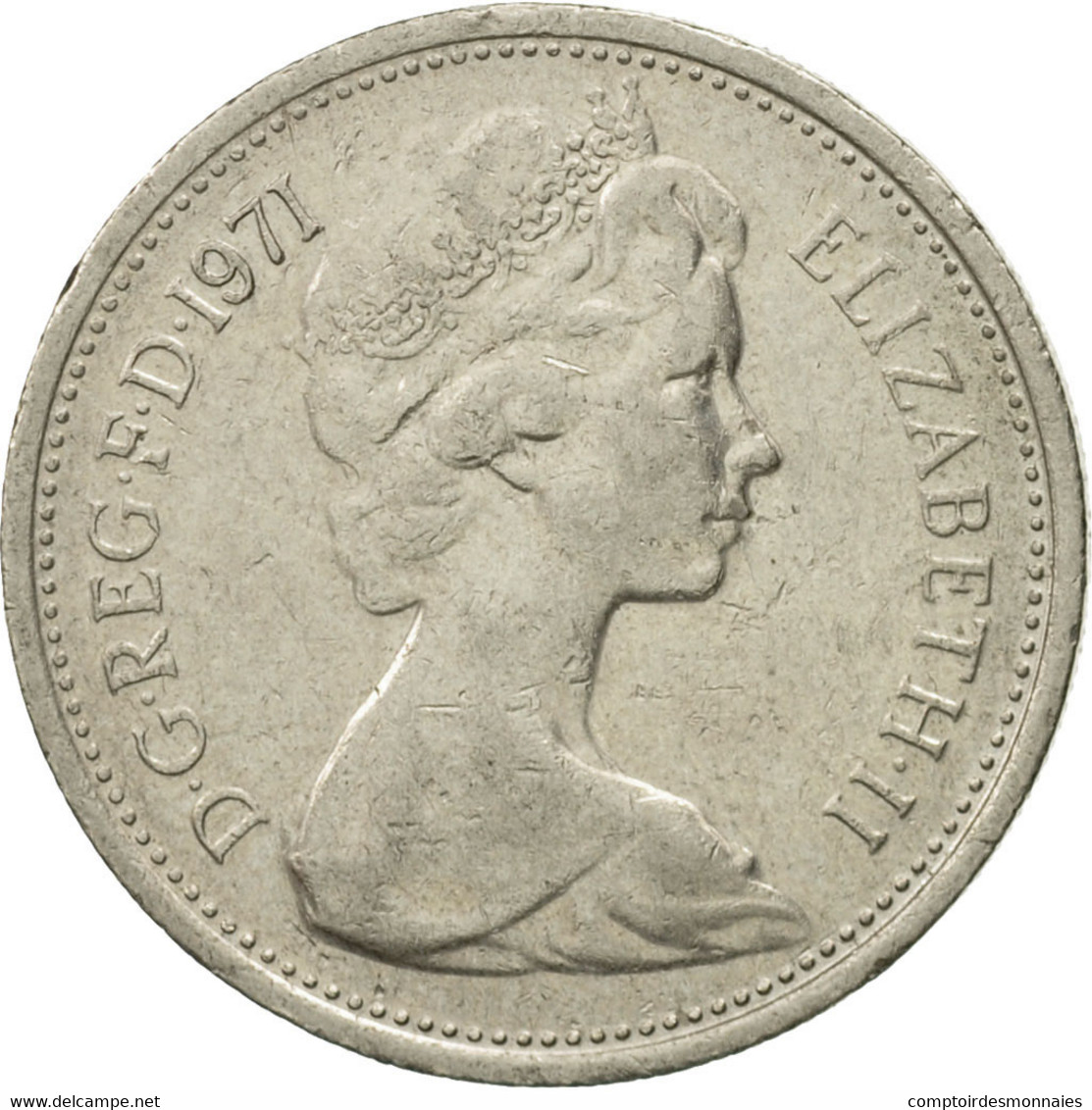 Monnaie, Grande-Bretagne, Elizabeth II, 5 New Pence, 1971, TB+, Copper-nickel - 5 Pence & 5 New Pence
