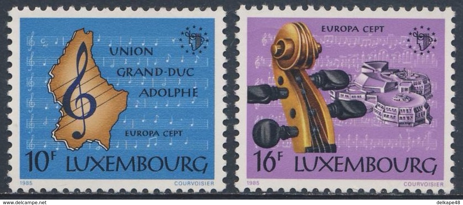 Luxemburg Luxembourg 1985 Mi 1125 /6 YT 1075 /6 ** Nat. Anthem, Violin, Music School / Nat. Hymne, Musikkonservatorium - 1985