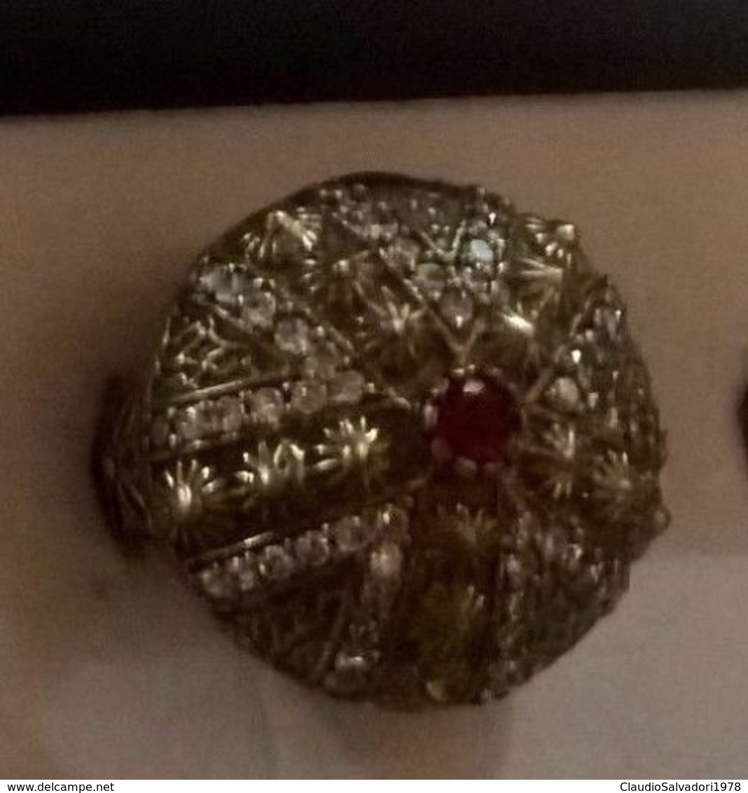 Anello Vintage Di Bigiotteria Con Cristalli E Pietre Dell'epoca - Idea Regalo Anni 70 - Anelli