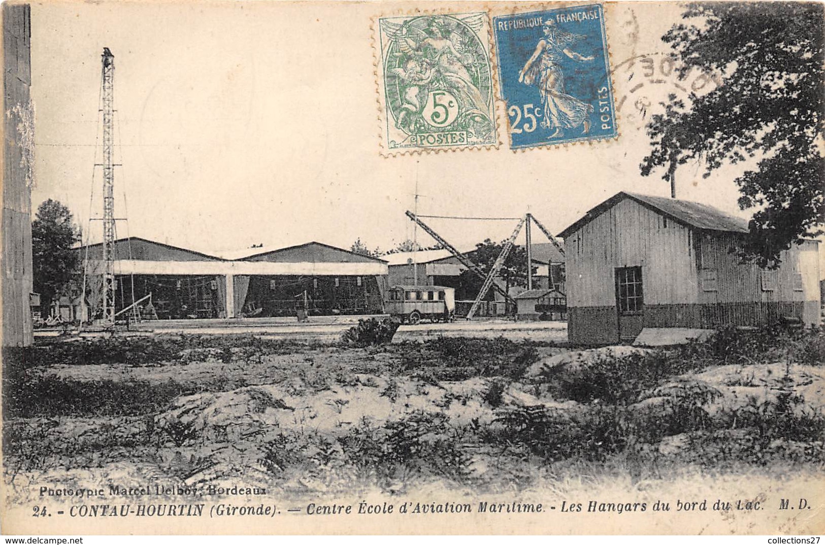 33-CONTAU-HOURTIN- CENTRE ECOLE D'AVIATION MARITIME, LES HANGARD DU BORD DU LAC - Autres & Non Classés