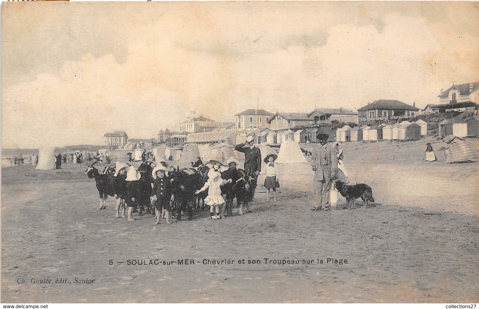 33-SOULAC-SUR-MER-CHEVRIER ET SON TROPEAU SUR LA PLAGE - Autres & Non Classés