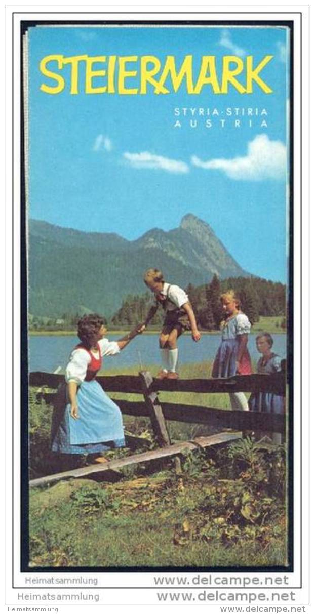 Österreich - Steiermark 1962 - Faltblatt Mit 29 Abbildungen - Reliefkarte / Perkmann - Reiseprospekte