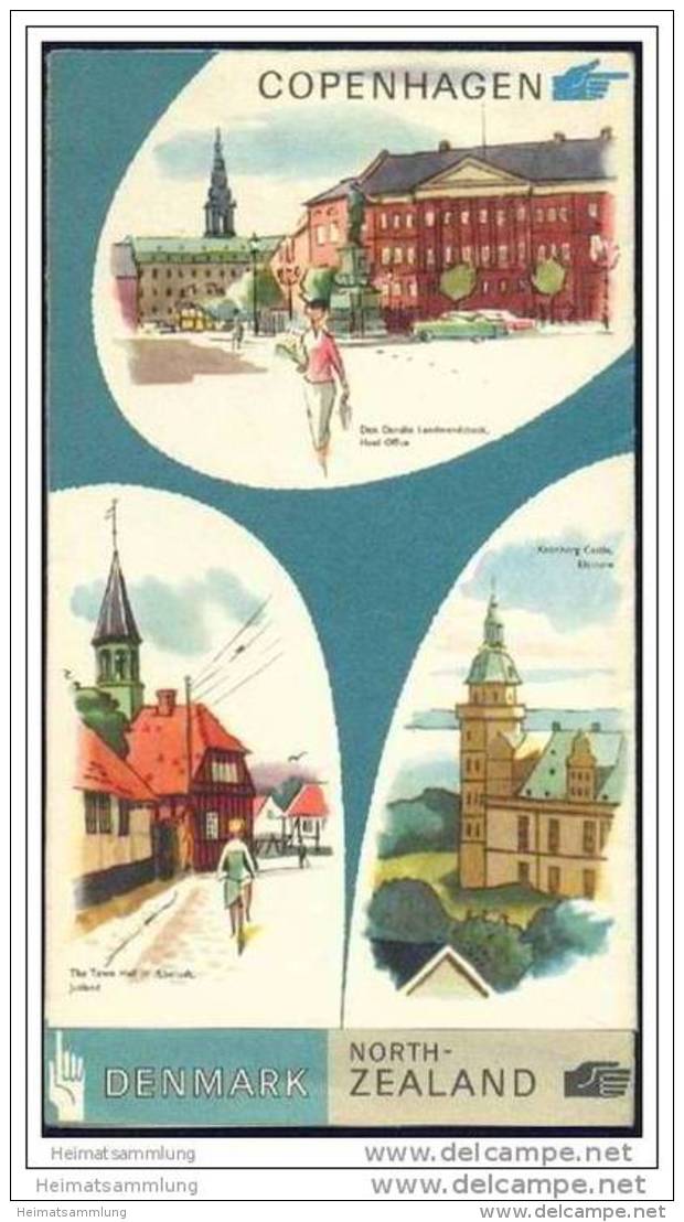 Dänemark - Copenhagen 1970 - Stadtplan - Illustrationen / Kolind - Herausgeber Den Danske Landmansbank - Reiseprospekte