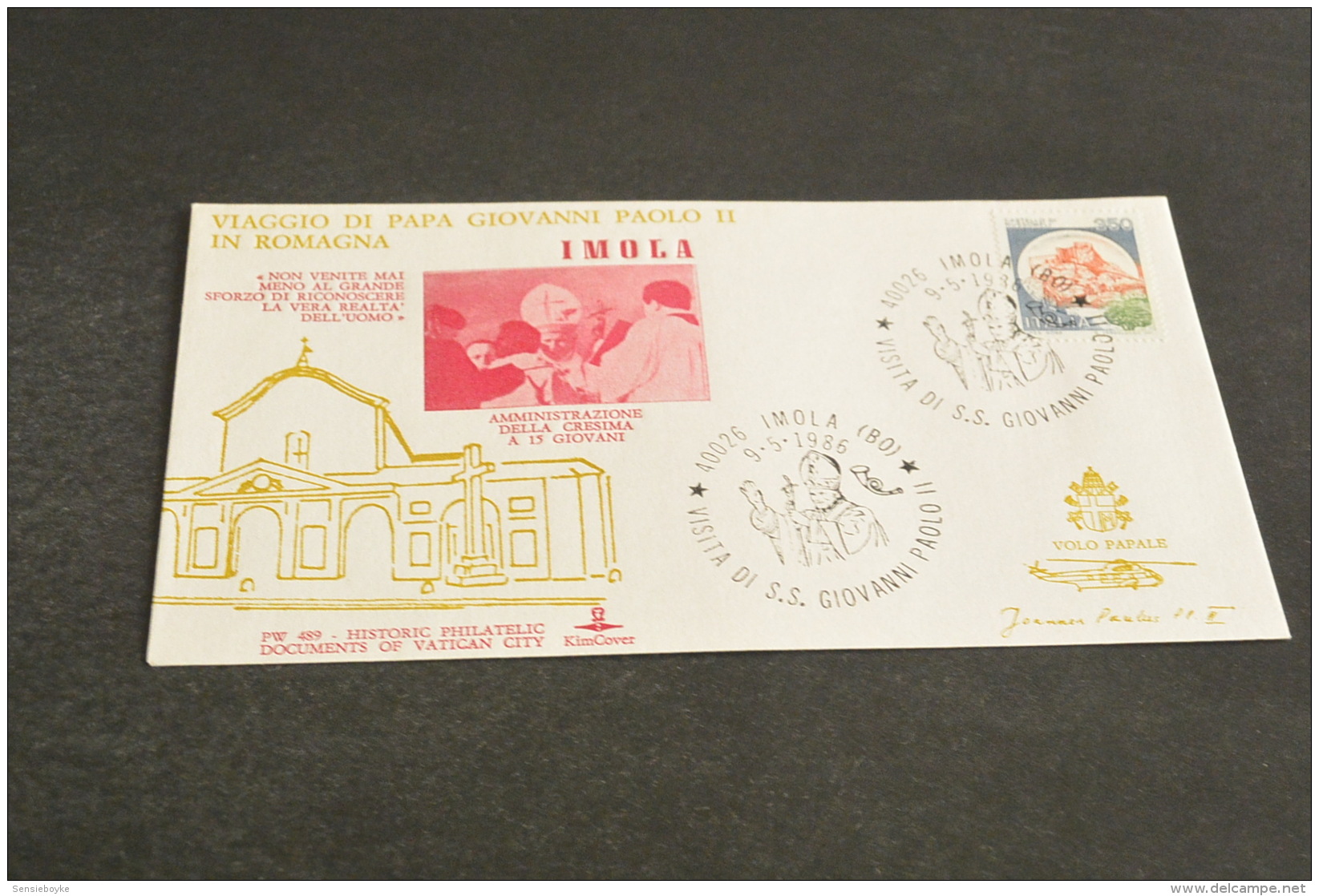 JP2738- KimCover- 1986- Joannes Paulus PP II - PW489- Historic Documents Of Vatican City  - Imola - Papi