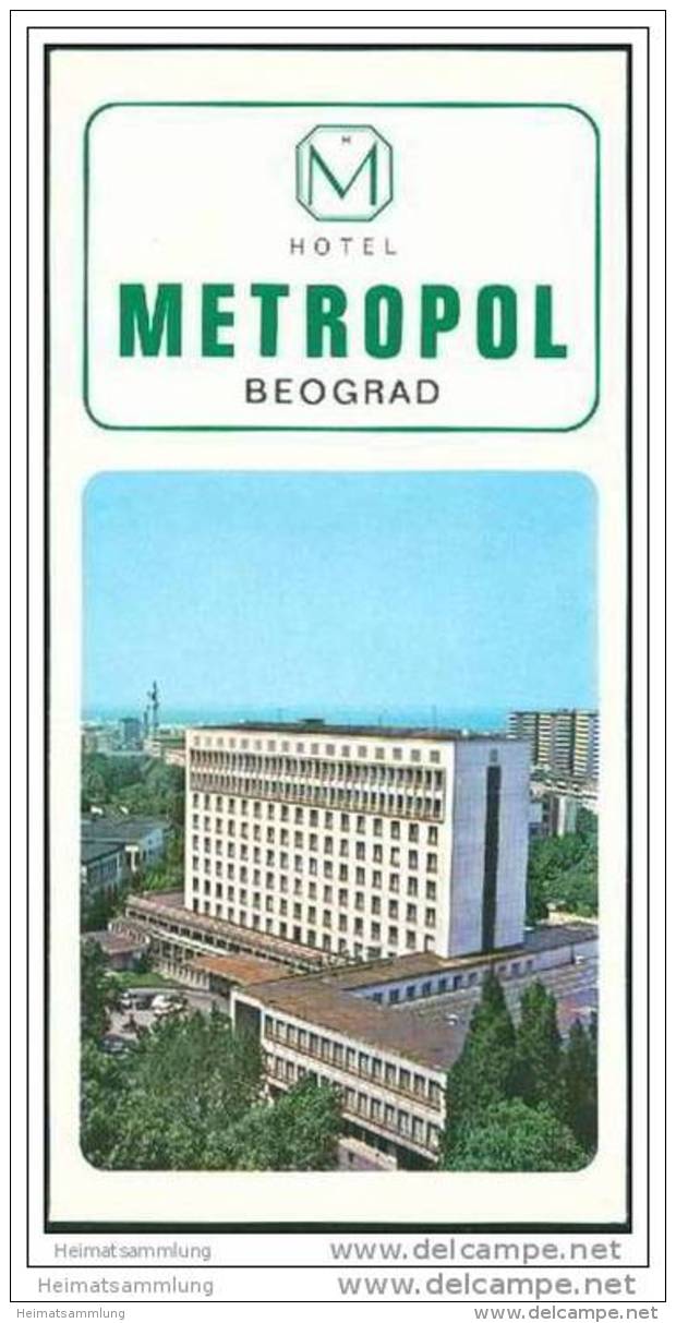 Serbien - Beograd 60er Jahre - Hotel Metropol - Faltblatt Mit 10 Abbildungen - Stadtplan - Other & Unclassified