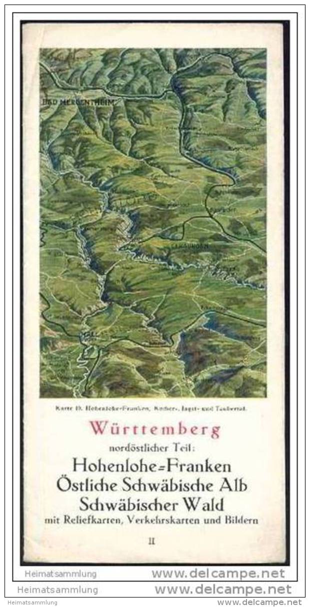 Deutschland - Württemberg 40er Jahre - Nordöstlicher Teil Hohenlohe-Franken Östliche Schwäbische Alb Schwäbischer Wald - Dépliants Touristiques