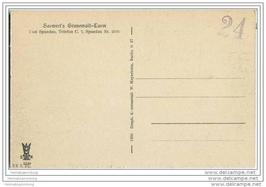 Berlin-Grunewald - Grunewald-Turm - AK 1930 - Grunewald