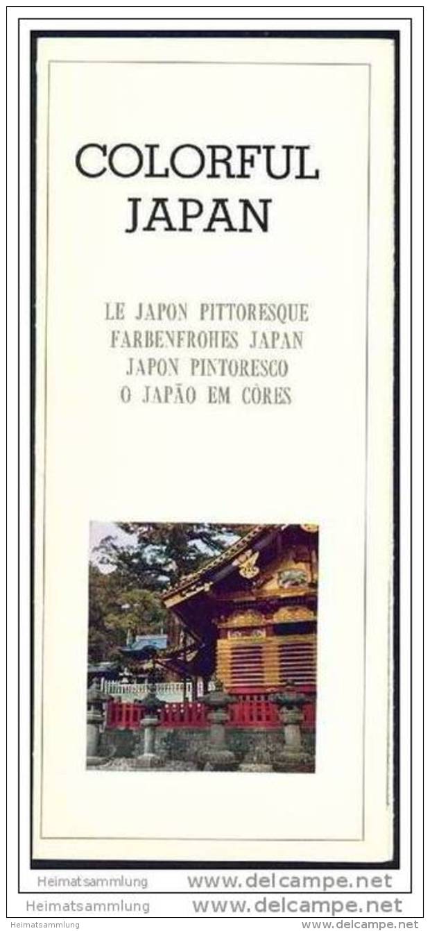 Colorful Japan 70er Jahre Faltblatt Mit 22 Abbildungen - Souvenirs Of Japan Faltblatt Mit 26 Abbildungen - Map Of Japan - Asia & Oriente Próximo