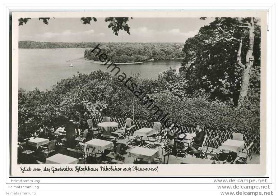 Berlin-Grunewald - Gaststätte 'Blockhaus Nikolskoe' - Foto-AK Ca. 1950 - Grunewald