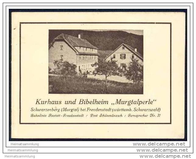 Schwarzenberg 30er Jahre - Kurhaus Und Bibelheim Murgtalperle - Heimleitung Christian Wais Und Albert Zutavern - Baden -Wurtemberg