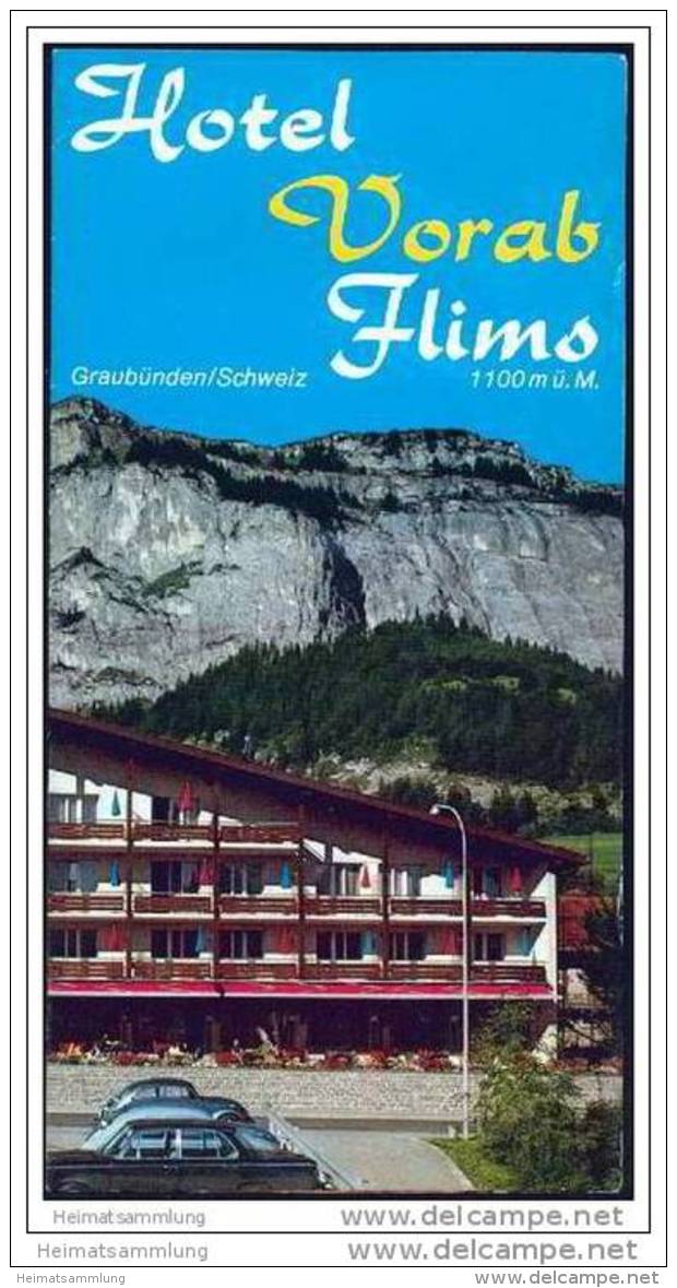 Schweiz - Flims - Hotel Vorab 70er Jahre - Faltblatt Mit 10 Abbildungen - Reiseprospekte