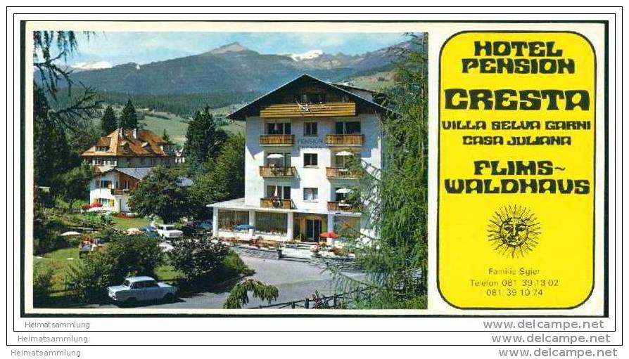 Schweiz - Flims-Waldhaus - Hotel Pension Cresta - Villa Seluva Garni - Casa Juliana / Familie Sgier - Faltblatt Mit 7 - Reiseprospekte