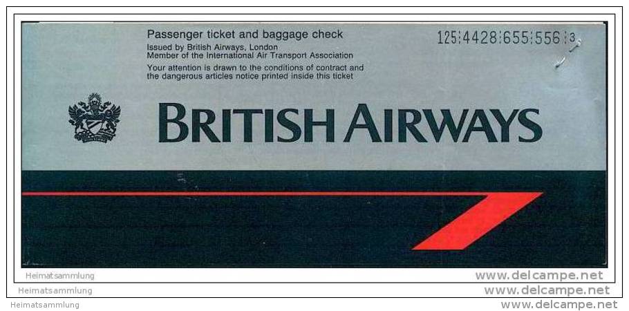 British Airways 1992 - Berlin London Berlin - Biglietti