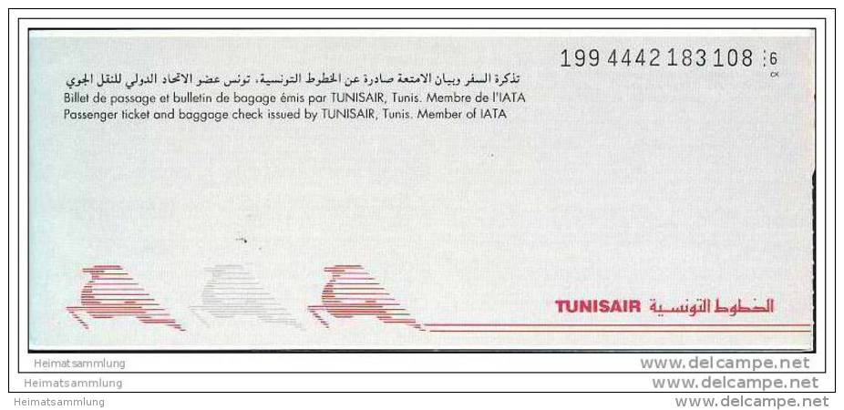 Tunisair 1993 - Zurich Tunis Zurich - Tickets