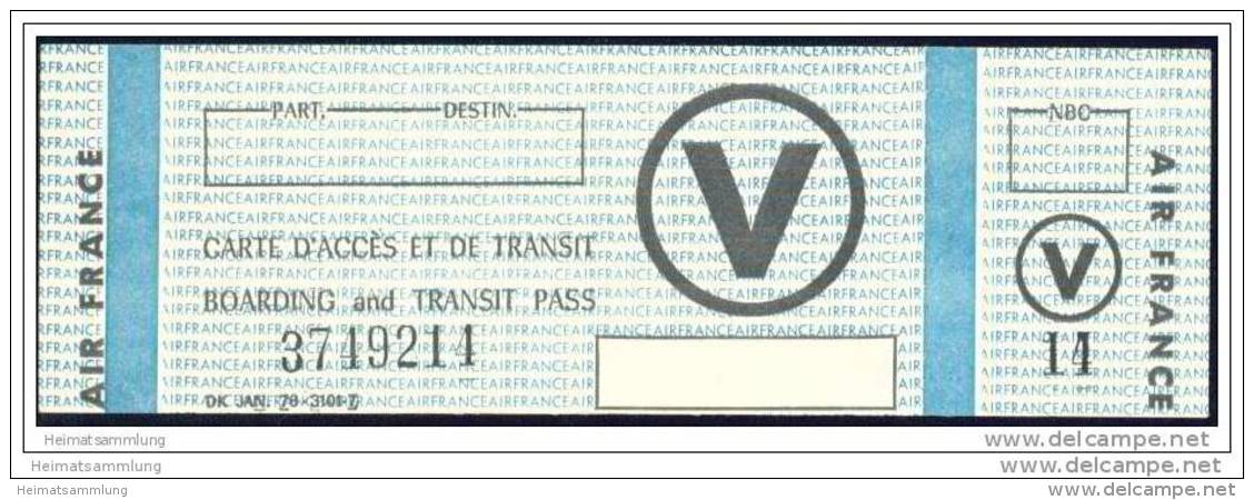 Boarding And Transit Pass - Air France - Carte D'imbarco