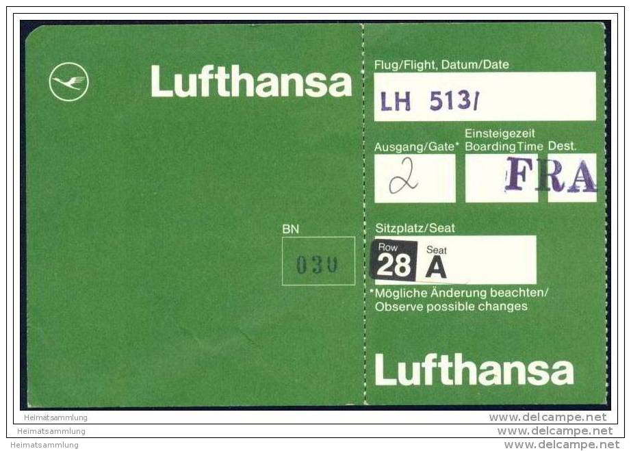 Boarding Pass - Lufthansa - Cartes D'embarquement