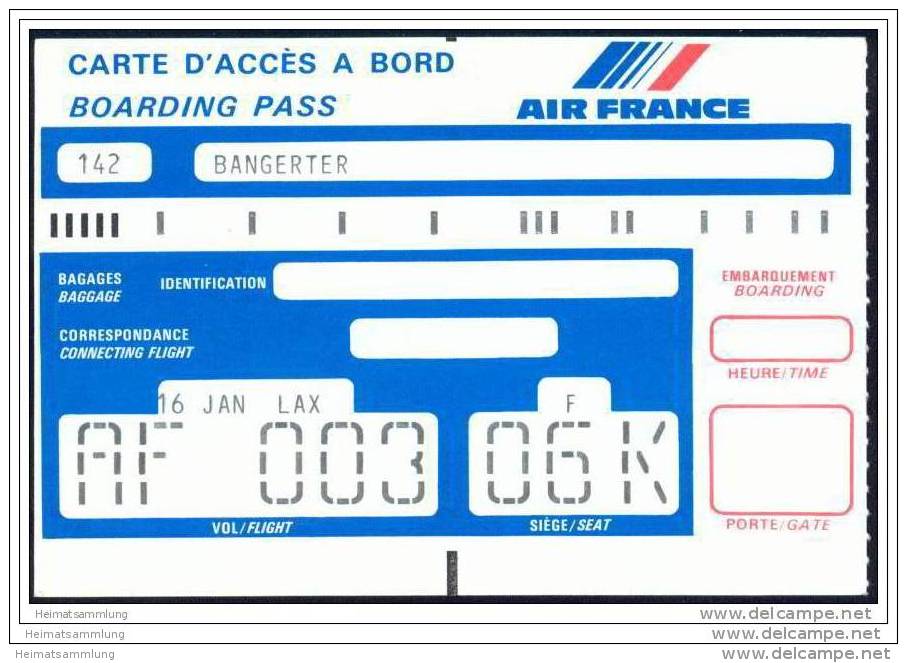 Boarding Pass - Air France - Carte D'imbarco