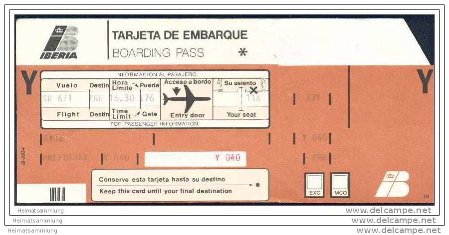 Boarding Pass - Iberia - Cartes D'embarquement