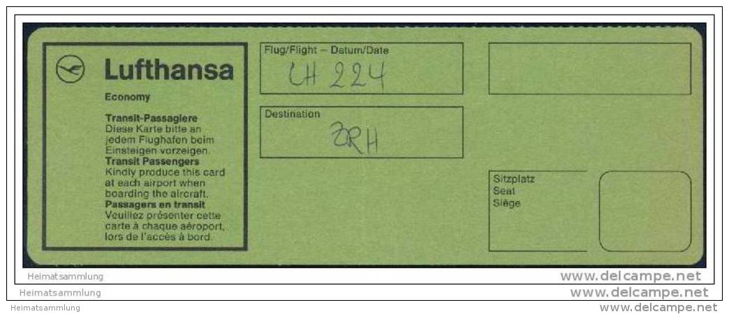 Boarding Pass - Transit - Lufthansa - Bordkarten