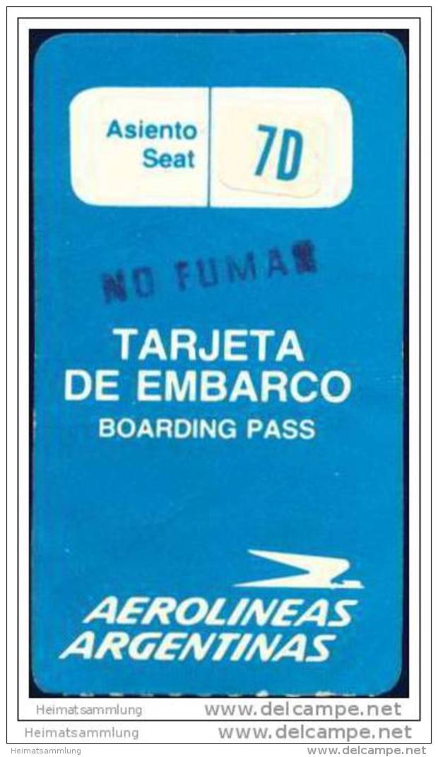Boarding Pass - Aerolineas Argentinas - Cartes D'embarquement