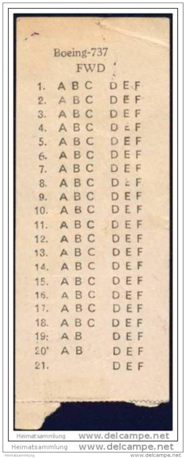 Boarding Pass - Indian Airlines - Cartes D'embarquement