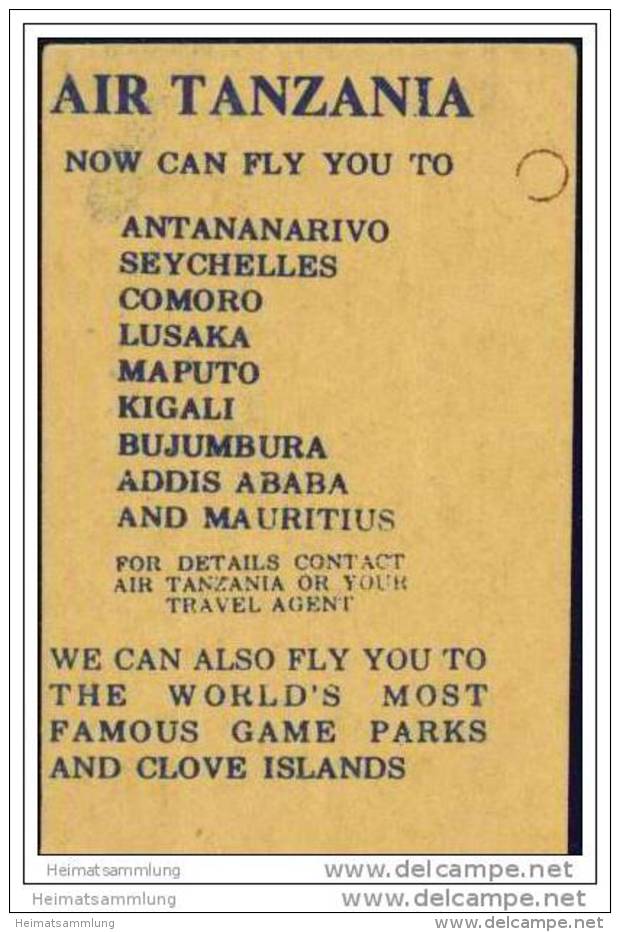 Boarding Pass - Air Tanzania - Bordkarten