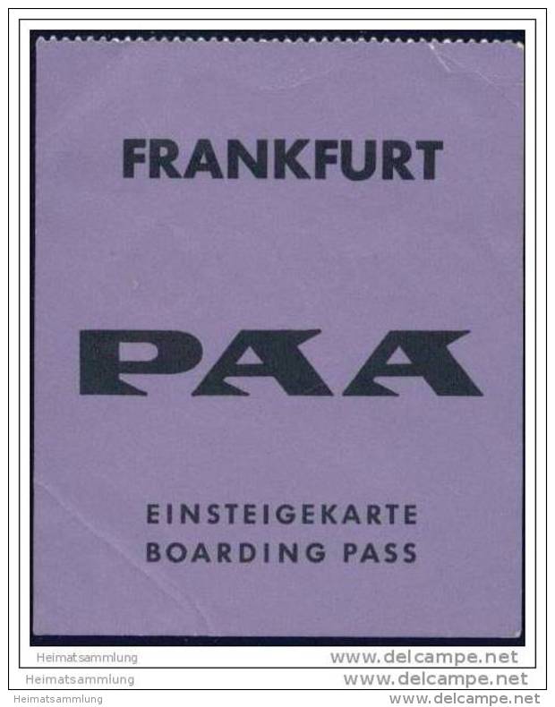 Boarding Pass - PAA - PAN AM - Bordkarten