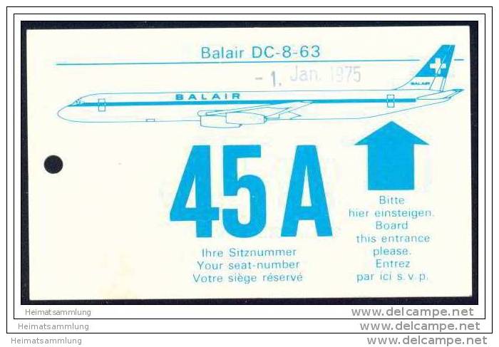 Boarding Pass - Balair - Cartes D'embarquement