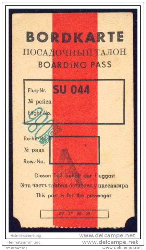 Boarding Pass - Interflug - Tarjetas De Embarque