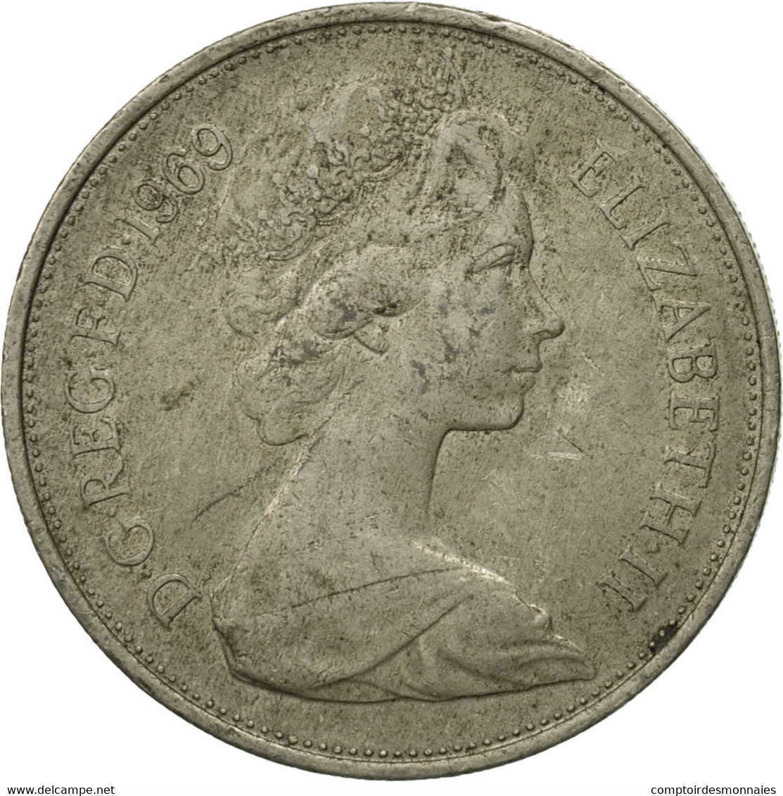 Monnaie, Grande-Bretagne, Elizabeth II, 10 New Pence, 1969, TB, Copper-nickel - 10 Pence & 10 New Pence