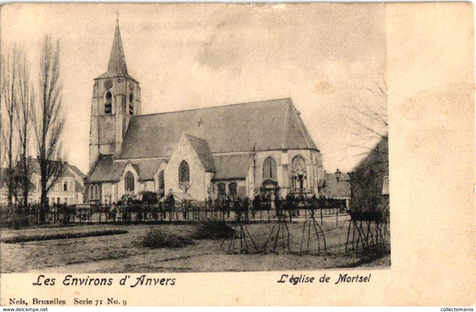 1 Oude Postkaart Mortsel   Kerk V Mortsel  Uitg.Nels   Serie 71 N°9   Reklame RENAUX - Mortsel