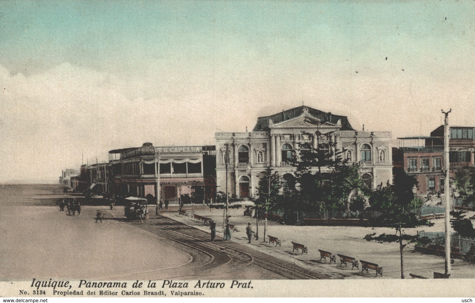 CHILE - CHILI Postcard, IQUIQUE, Panorama De La Plaza Arturo Prat - Cile