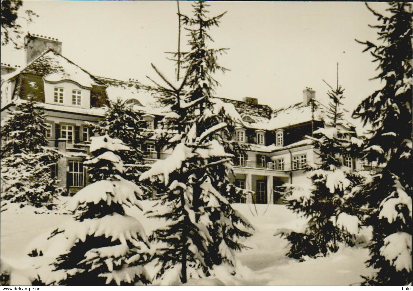 AK Neufahrland Bei Potsdam Kliniksanatorium Heinrich Heine Hauptgebäude, Ungelaufen, 2 Scans, Konsum Fotocolor Echt Foto - Neu Fahrland